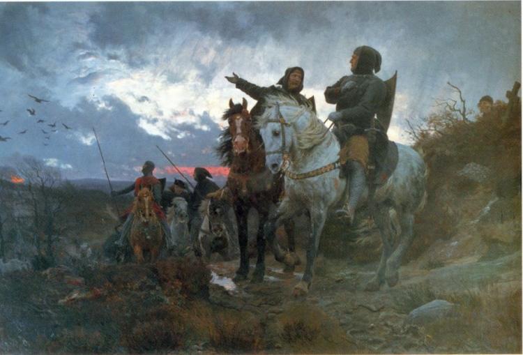 Otto Bache De sammensvorne rider fra Finderup efter mordet pa Erik Klipping Skt. Cacilienat 1286 oil painting picture
